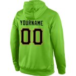 Custom Team Hoodie with Personalized Name and Number - Neon Green, Black & Old Gold Pullover Sports Sweatshirt Personalized