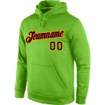 Custom Team Name Number Sports Hoodie Pullover Sweatshirt Neon Green Black-Orange Personalized Stitched Neon Green Black-Orange