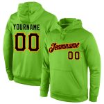 Custom Team Name Number Sports Hoodie Pullover Sweatshirt Neon Green Black-Orange Personalized Stitched Neon Green Black-Orange