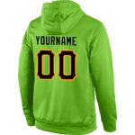 Custom Team Name Number Sports Hoodie Pullover Sweatshirt Neon Green Black-Orange Personalized Stitched Neon Green Black-Orange