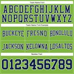 Custom Neon Green Navy White Football Hoodie with Stitched Name and Number, Personalized Pullover Sweatshirt Personalized