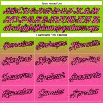 Custom Team Hoodie with Name and Number, Neon Green Pink-Black Fade Stitched Sports Pullover Sweatshirt Personalized Stitched