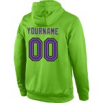 Custom Name and Number Pullover Hoodie for Sports, Personalized Neon Green and Purple-Gray Sweatshirt Personalized Stitched