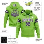 Custom Name Number Personalized Football Hoodie Sweatshirt Neon Green Purple White Stitched Pullover Personalized Stitched