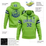 Custom Team Name Number Neon Green Royal White Hoodie Sweatshirt Pullover Personalized Stitched Football Apparel Personalized