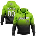 Custom Name Number Pullover Hoodie Neon Green White Black Fade Fashion Sports Sweatshirt Personalized Stitched Neon Green
