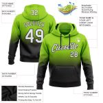 Custom Name Number Pullover Hoodie Neon Green White Black Fade Fashion Sports Sweatshirt Personalized Stitched Neon Green
