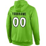 Custom Team Hoodie with Personalized Name & Number - Neon Green White-Black Sports Pullover Sweatshirt Personalized Stitched