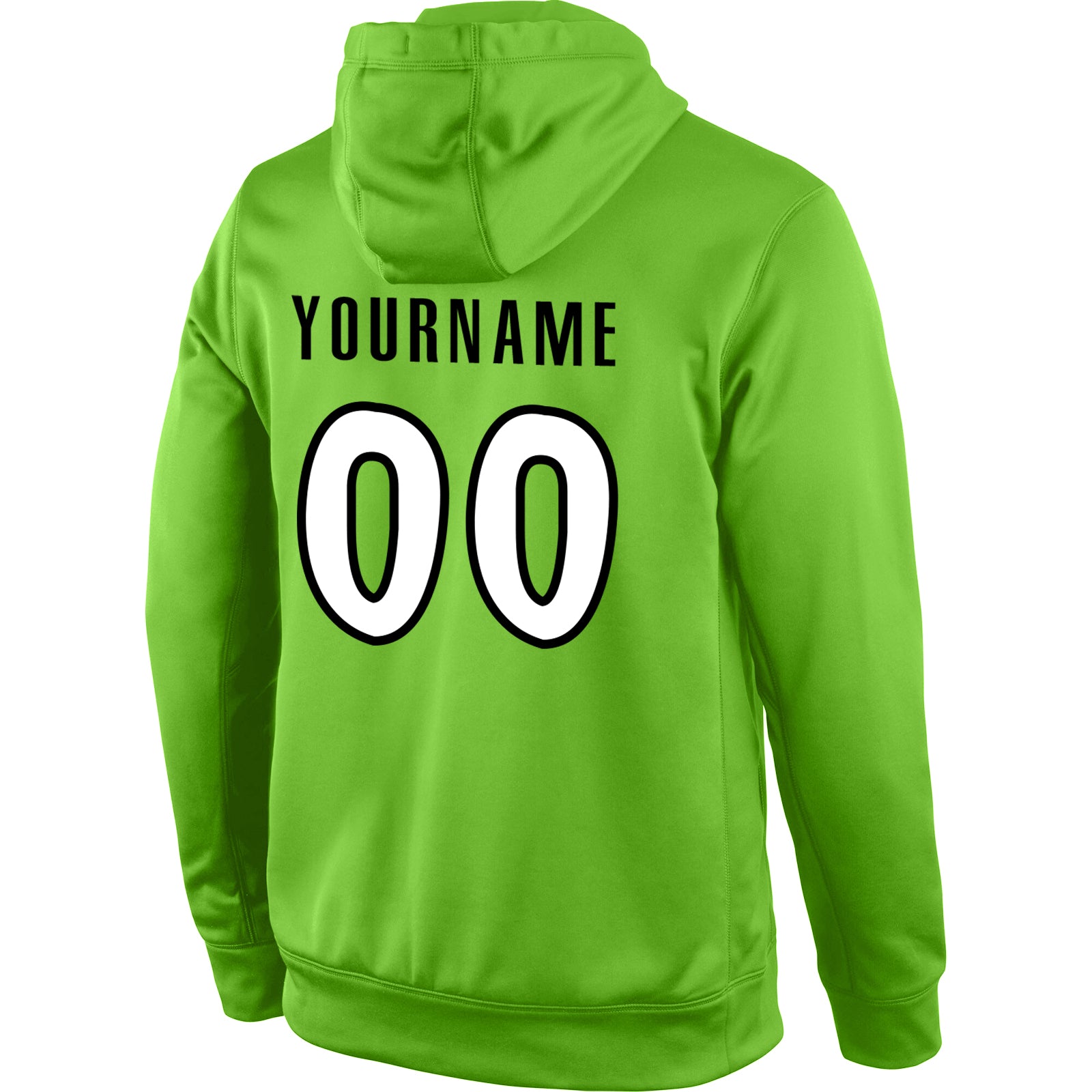Personalized Stitched Neon Green White-Black Sports Pullover Sweatshirt Hoodie Team Custom Name and Number Custom Team Hoodie with Personalized Name & Number - Neon Green White-Black Sports Pullover Sweatshirt Personalized Stitched - Image 3