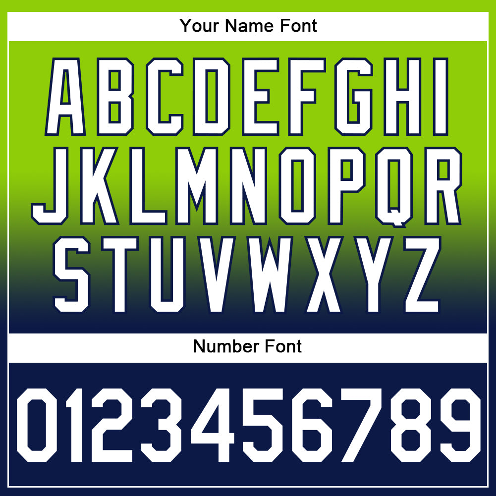 Personalized Stitched Neon Green White-Navy Fade Fashion Sports Pullover Sweatshirt Hoodie Team Custom Name and Number Custom Stitched Hoodie with Team Name & Number - Neon Green White-Navy Fade Fashion Sports Pullover Sweatshirt Personalized - Image 4