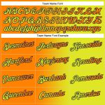 Custom Name and Number Sports Hoodie, Personalized Neon Yellow Bay Orange-Navy Gradient Pullover Sweatshirt Personalized