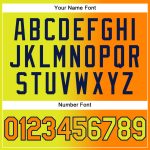 Custom Name and Number Sports Hoodie, Personalized Neon Yellow Bay Orange-Navy Gradient Pullover Sweatshirt Personalized
