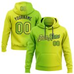 Custom Team Name Number Neon Yellow Green Navy Gradient Sports Hoodie Pullover Sweatshirt Personalized Stitched Fashion Personalized