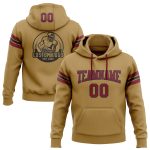 Custom Name Number Football Hoodie Stitched Old Gold Crimson Black Pullover Sweatshirt Team Gear Personalized Stitched Old