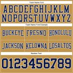 Custom Team Name Number Hoodie Sweatshirt for Football - Personalized Stitched Old Gold Navy-White Pullover Personalized