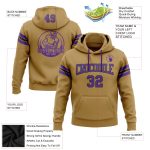Custom Name Number Football Hoodie Sweatshirt Old Gold Purple Black Pullover Personalized Team Apparel Personalized Stitched