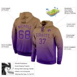 Custom Name Number Pullover Hoodie Sports Sweatshirt Old Gold Purple Fade Fashion Team Personalized Stitched Personalized