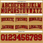 Custom Name and Number Old Gold Red-Black Football Hoodie Pullover Sweatshirt - Personalized Team Apparel Personalized Stitched
