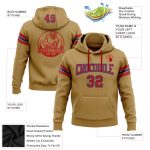 Custom Name Number Football Hoodie Old Gold Red-Royal Stitched Pullover Sweatshirt for Team Personalized Stitched Old Gold