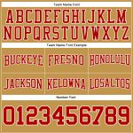 Custom Name Number Football Hoodie Pullover Sweatshirt in Old Gold Red White - Personalized Team Apparel Personalized Stitched