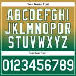 Custom Team Pullover Hoodie with Name & Number - Stitched Old Gold & Kelly Green Fade Sports Sweatshirt Personalized Stitched