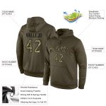 Personalized Stitched Olive Camo Black Hoodie Salute to Service Sports Pullover Sweatshirt Personalized Stitched Olive Camo-Black
