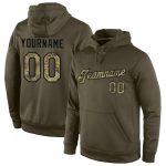 Custom Name Number Olive Camo Black Hoodie Salute to Service Sports Pullover Sweatshirt Personalized Stitched Olive Camo-Black
