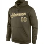 Custom Name Number Olive Camo Cream Hoodie Salute To Service Pullover Sweatshirt - Personalized Sports Apparel Personalized