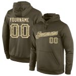 Custom Name Number Olive Camo Cream Hoodie Salute To Service Pullover Sweatshirt - Personalized Sports Apparel Personalized