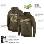 Custom Name Number Olive Camo Cream Hoodie Salute To Service Pullover Sweatshirt - Personalized Sports Apparel Personalized