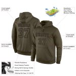 Custom Name Number Olive Black Sports Hoodie Salute to Service Pullover Sweatshirt Personalized Stitched Olive Olive-Black