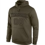Custom Name Number Olive Black Sports Hoodie Salute to Service Pullover Sweatshirt Personalized Stitched Olive Olive-Black