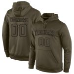Custom Name Number Olive Black Sports Hoodie Salute to Service Pullover Sweatshirt Personalized Stitched Olive Olive-Black
