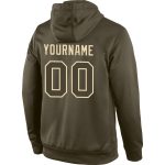 Custom Name and Number Salute to Service Hoodie Olive-Cream Stitched Sports Pullover Sweatshirt Personalized Stitched Olive