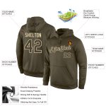 Custom Name and Number Salute to Service Hoodie Olive-Cream Stitched Sports Pullover Sweatshirt Personalized Stitched Olive