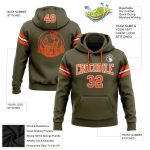 Custom Name and Number Olive Orange White Football Hoodie Sweatshirt Salute to Service Pullover Personalized Stitched Olive