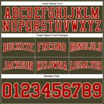 Custom Name Number Hoodie - Personalized Stitched Football Pullover Sweatshirt - Olive Red Cream Salute to Service Personalized