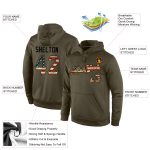 Custom Name Vintage USA Flag Black Pullover Hoodie Personalized Sports Sweatshirt Salute To Service Personalized Stitched