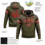 Custom Name Number Vintage USA Flag Pullover Hoodie Red Cream Stitched Football Sweatshirt Salute to Service Personalized