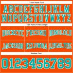 Custom Name Number Personalized Football Hoodie Sweatshirt in Orange Aqua-White Stitched Design for Team Support Personalized