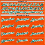 Custom Name Number Orange Aqua White Pullover Hoodie Sweatshirt - Personalized Stitched Sports Apparel Personalized Stitched