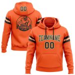 Custom Name and Number Football Hoodie Sweatshirt - Personalized Stitched Orange Black City Cream-Old Gold Personalized Stitched