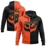 Custom Halloween Pumpkin Hoodie with 3D Scary Faces | Personalized Pullover Sweatshirt for Teams, Salute to Service Personalized