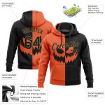 Custom Halloween Pumpkin Hoodie with 3D Scary Faces | Personalized Pullover Sweatshirt for Teams, Salute to Service Personalized
