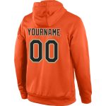Custom Name Number Sports Hoodie Pullover Sweatshirt - Personalized Stitched Orange Black Old Gold Personalized Stitched