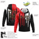Custom Name Number Sports Hoodie Pullover Sweatshirt with 3D Pattern Design in Orange Black Gold-White Team Colors Personalized