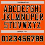 Custom Team Name Number Hoodie Sports Pullover Sweatshirt - Personalized Black Orange Gold Pinstripe Design Personalized