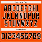 Custom Team Hoodie with Personalized Name & Number - Stitched Orange Black-White Sports Pullover Sweatshirt Personalized