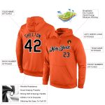 Custom Team Hoodie with Personalized Name & Number - Stitched Orange Black-White Sports Pullover Sweatshirt Personalized