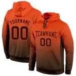 Custom Name Number Hoodie Sweatshirt for Sports - Personalized Stitched Orange Brown Fade Fashion Pullover Personalized Stitched